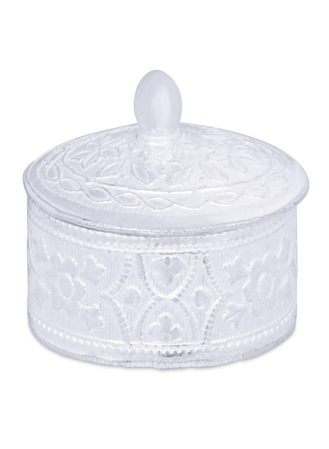 Badhai Box صندوق Badhai صندوق بيضاوي مطلي بالفضة، سيندور أو كومكوم داني للنساء، نعناع أو سوباري دان، صندوق عملات جيني لحفل الزفاف، دابي للناث أو دبوس الأنف - Image 1